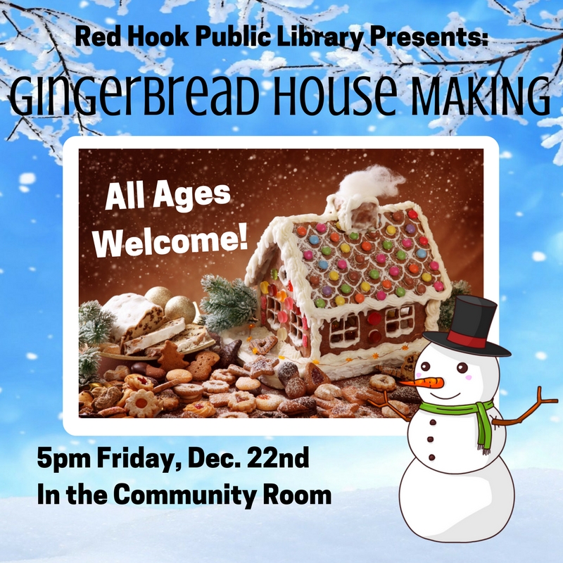 Red Hook Library Gingerbread House Making Class, Dec 22